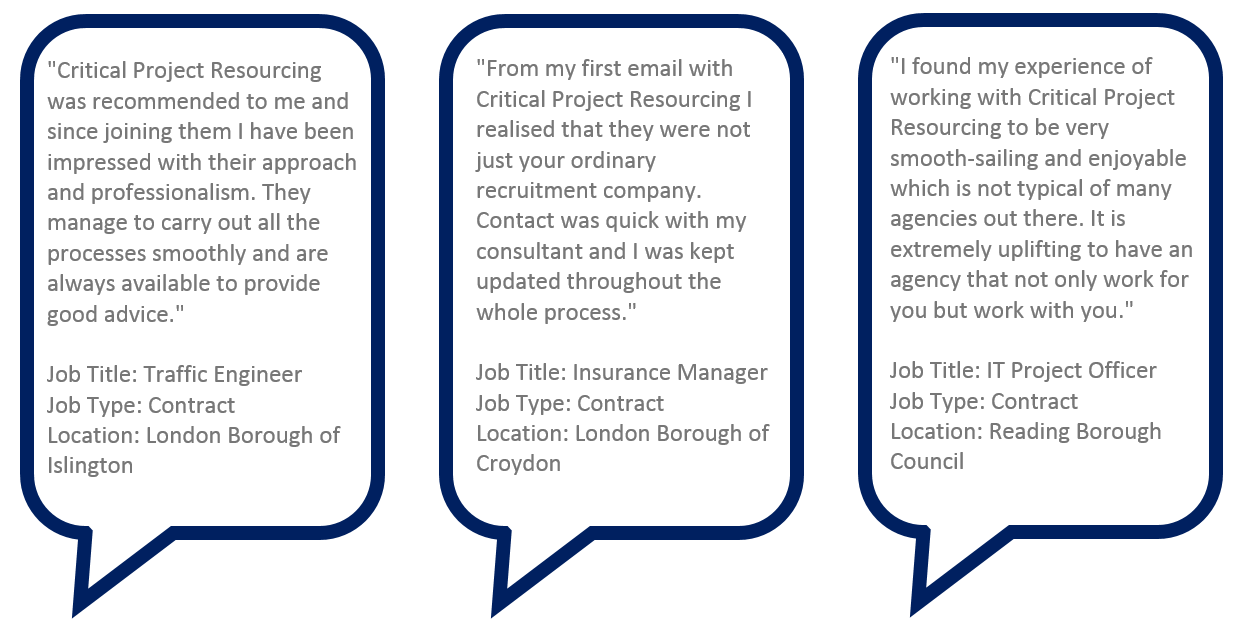 Testimonials - Critical Project Resourcing